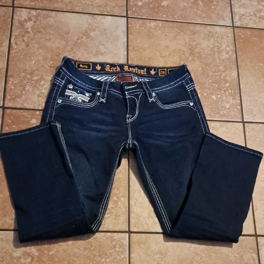 Rock Revival Women's Dark Blue Ankle Jeans